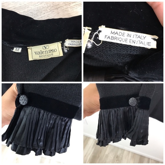 VALENTINO Vintage 80’s Cashmere Ruffle Bow Sweater - Picture 8 of 16